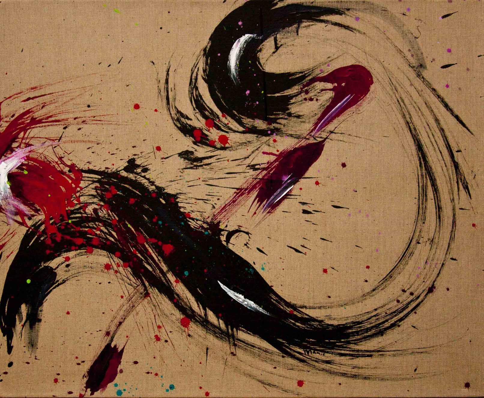 Spit Fire, 120 x 100, acrylic on canvas