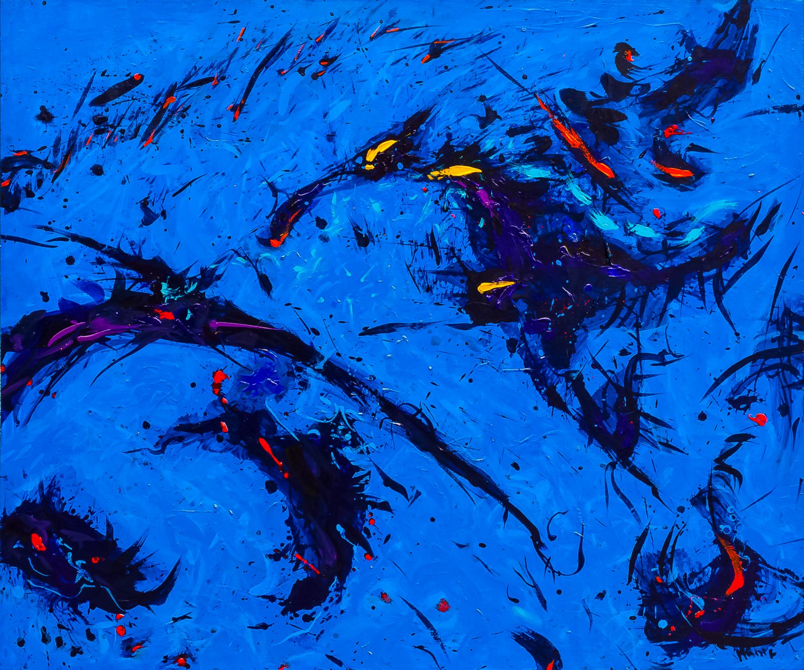 Blue Migration - 120 x 100 cm, acrylic on canvas, 2014.