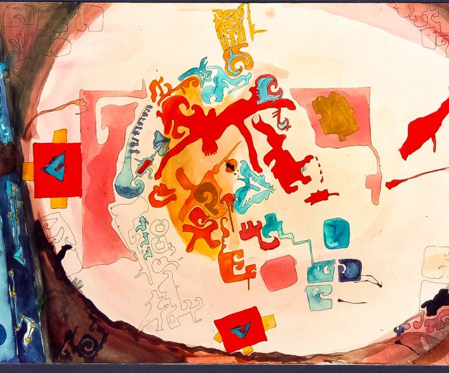 Out Of The Maze - color ink on paper, 64 x 44 cm, 1997.