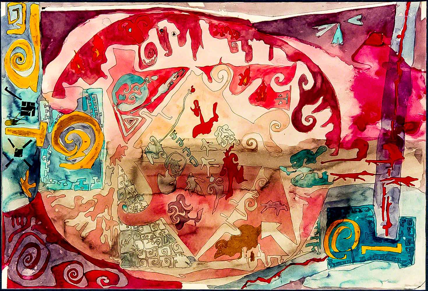 Gods In Chaos - color ink on paper, 64 x 44 cm, 1997.