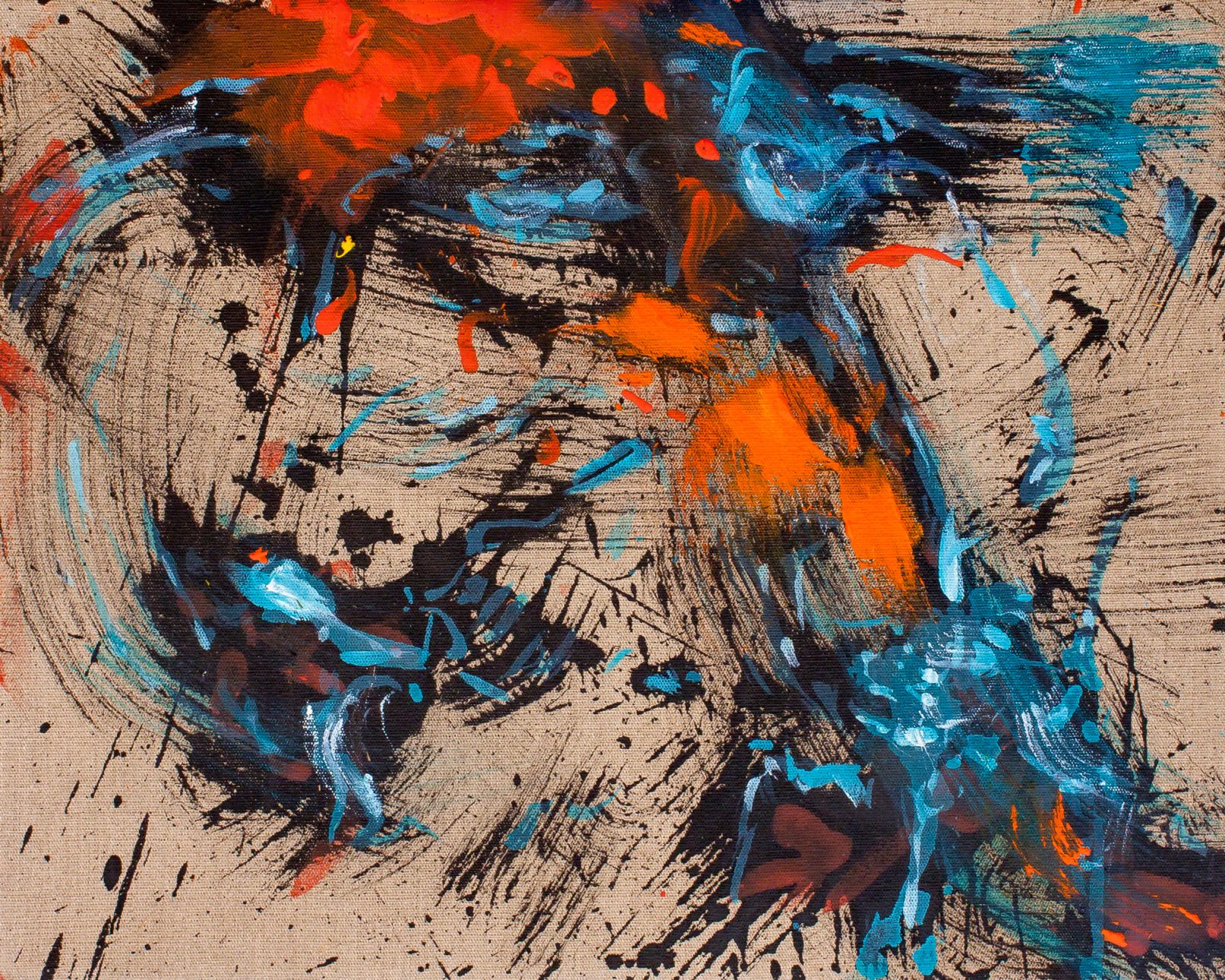 TRANSITION-PHASE 4, 50 x 40 cm, acrylic on raw canvas, 2017.