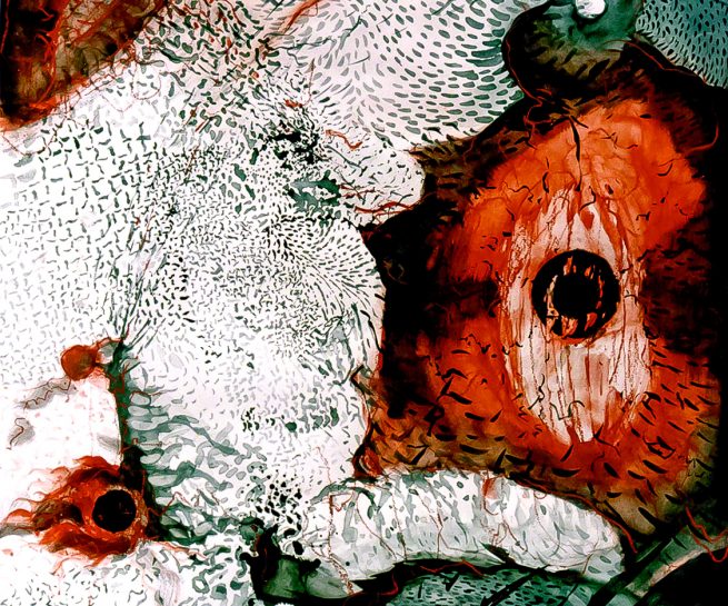 The Web, 900 x 656 mm , ink & sangia on paper, 1999.