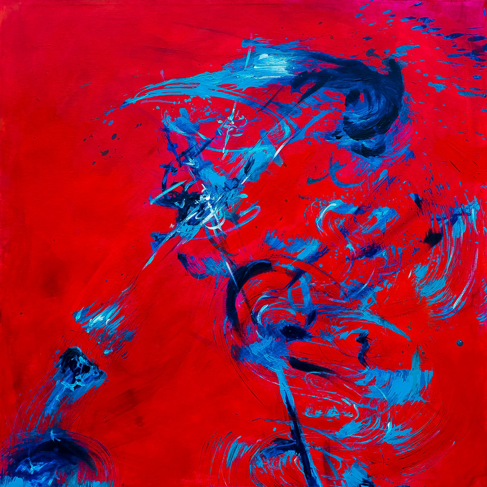 NIO GUARDIANS - RED, 70 x 70 cm, acrylic on canvas, 2017.