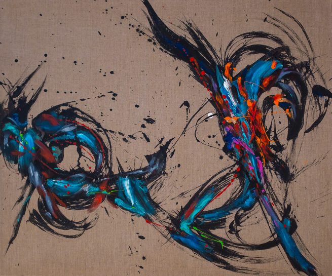 MATING RITUALS - 120 x 100 cm, acrylic on canvas, 2021.