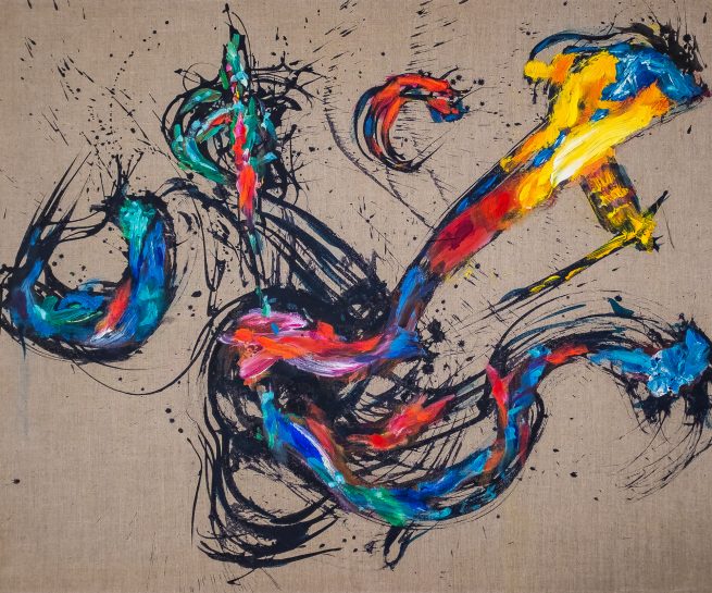 NOWHERE BLOSSOM - 120 x 100 cm, acrylic on canvas, 2021.